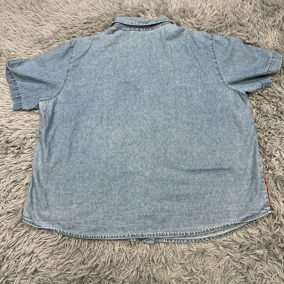 Vintage Fashion Bug Patchwork Embroidered 4th Of July Denim Shirt Size 18/20 USA - Picture 13 of 15